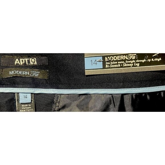 Apt. 9 Navy Blue Pants Women SZ 14 Bi-stretch Skinny Leg Modern Fit MSRP$48 NWT - Picture 3 of 5
